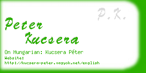 peter kucsera business card