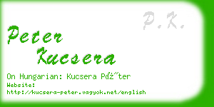 peter kucsera business card